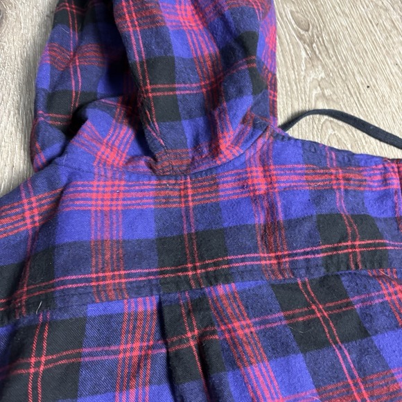 L.L. Bean Women's S Plaid Zip Up Flannel Hoodie Relaxed Fit Shirt Jacket - Picture 11 of 13